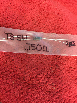 TS 5W TEPRO 1% RESISTORS 1750 OHM 5 WATT 2 PCS NOS