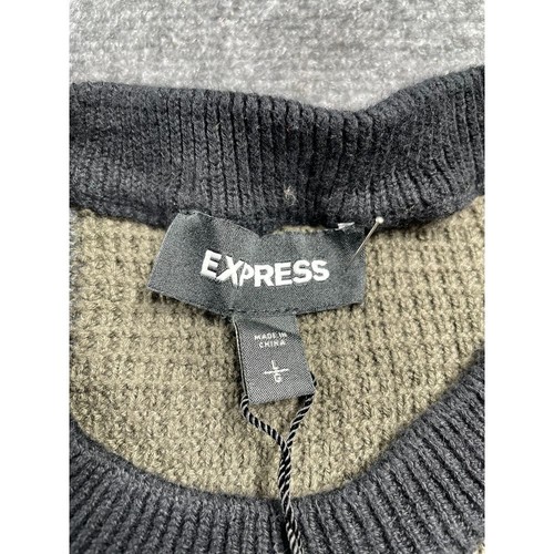 Express Men's Multicolor Camouflage Print Crew-Neck Knit Pullover Sweater Size L - Picture 10 of 16