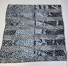 Polyester Scarf Square Small Flowered Mutilcolor 19" X 20" Made in Korea #99947