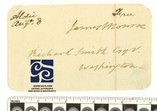 JAMES MONROE - AUTOGRAPH - PRESIDENT --  Free-Franked address panel - SIGNED