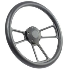 Kit adaptador y volante vinilo fibra negra Billet y negro Mustang 1984-91