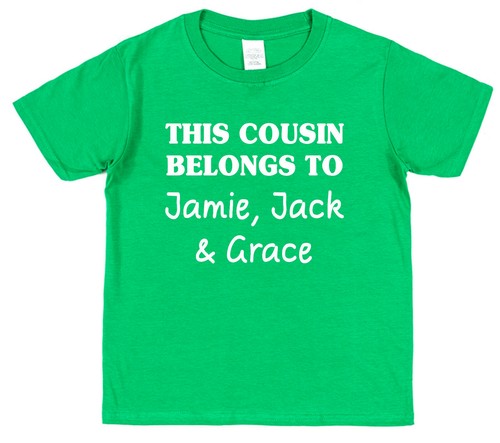 Camiseta personalizada de este primo pertenece a cualquier nombre adultos niños todos los colores - Imagen 9 de 31