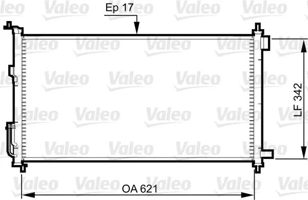 Condensatore radiatore climatizzazione R 134a 817836 VALEO per NISSAN MICRA III