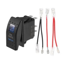 5 Pin Fog Lights Waterproof Rocker Switch Kit 20A/12V 10A/24V SPST On Off Uni...