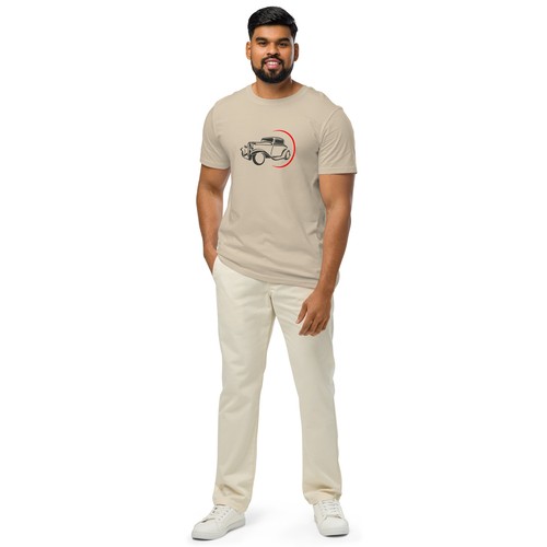 Camiseta unisex orgánica luz media con estampado Vitage Car - Imagen 3 de 12