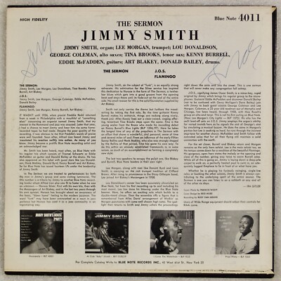 洋楽 JIMMY SMITH THE SERMON! BLUE NOTE 4011 JIMMY SMITH: The Sermon US '59 Blue Note 4011 W63rd DG Jazz