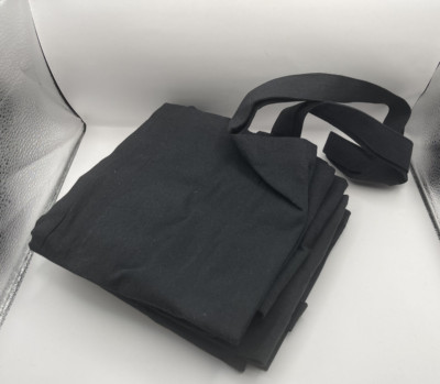 Black Cotton Tote Bag 27 Inch Handle Set of 7 Halloween Treat Bags NEW
