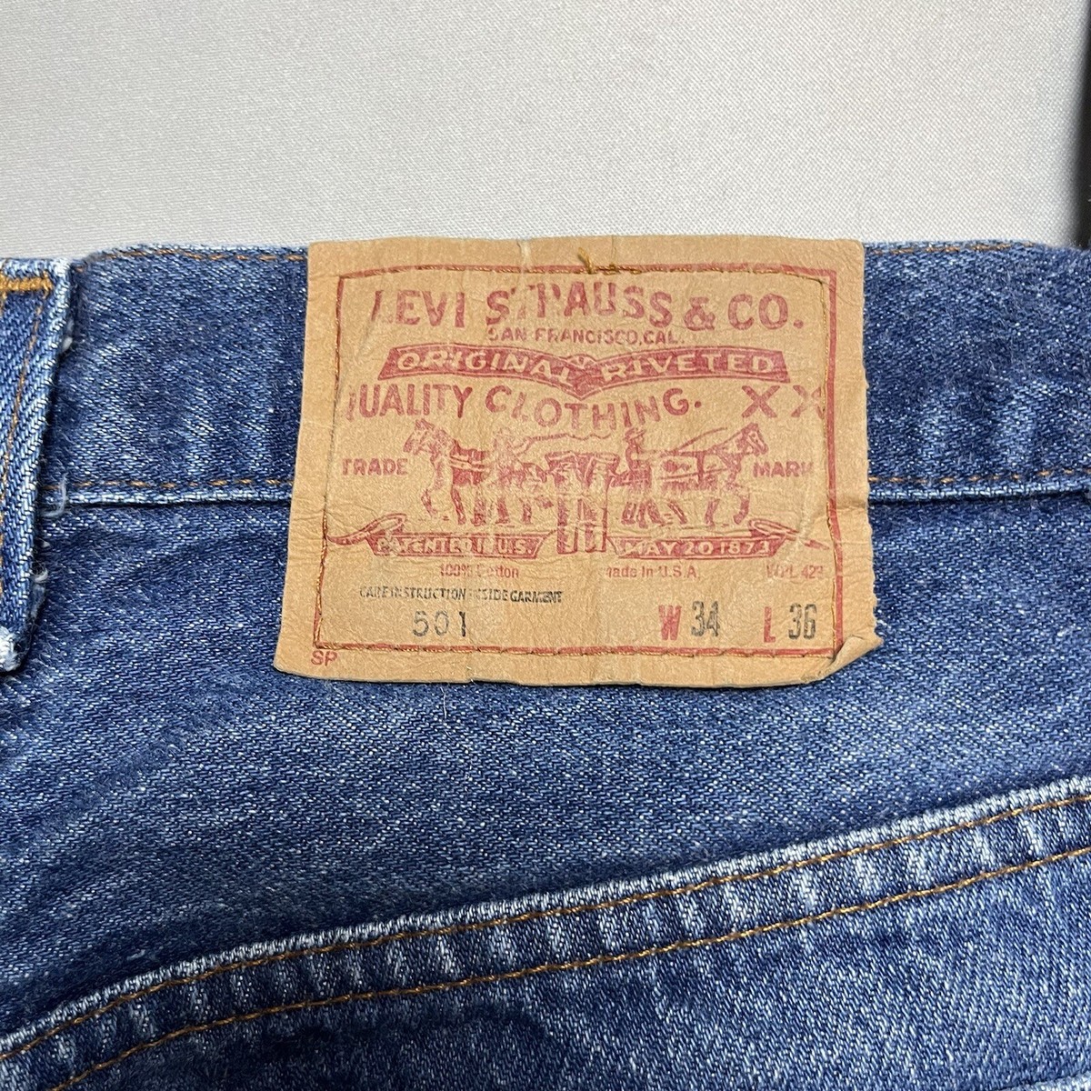 Vintage 80s Levis 501-0000 Dark Denim Jeans Made In USA 34x36 | eBay