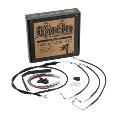 Burly Apehanger Kabel Verlängerung Kit für Harley FLHX FLHT 08-13 15'' schwarz