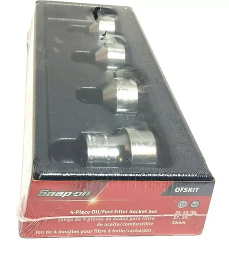 SNAP ON TOOLS 24 27 35 36 mm + 1 1/4" 4-piece Oil Fuel Filter Socket Set OFSKIT - Picture 4 of 6