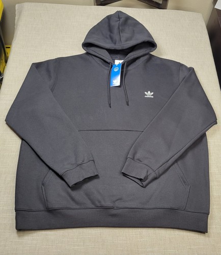 Adidas Hoodie & Jogger Pants Set 2XL Men Black White Trefoil Logo Fleece Tapered - Picture 2 of 18
