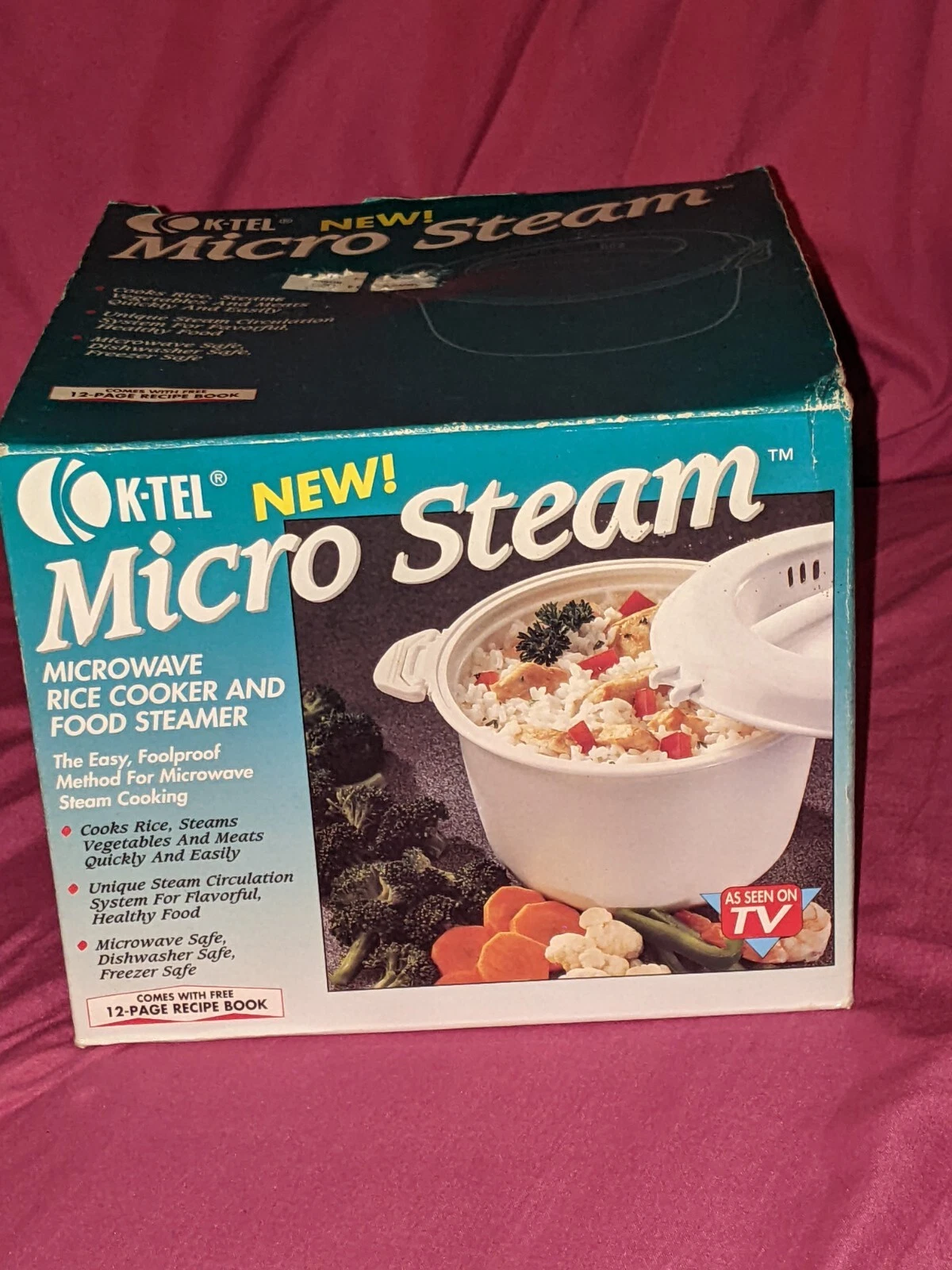 Vintage Ktel 1993 Micro Steam Rice Cooker Or Food Steamer 1.5 Quart