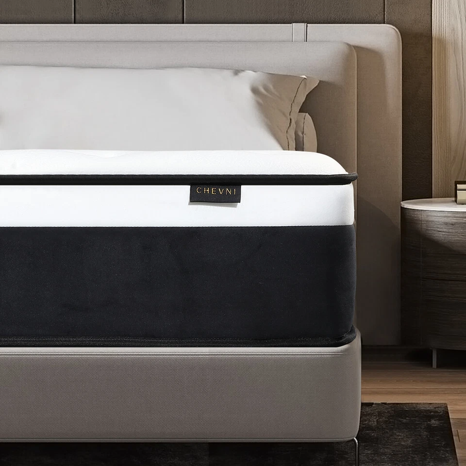 Colchón híbrido de gel de espuma viscoelástica de 12/14"" doble cama king size completa en una caja Foto 4 de 4