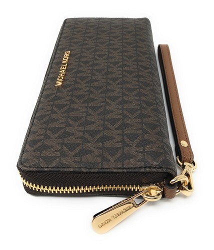 Michael Kors Jet Set Travel Large Travel Continental Wristlet Wallet Clutch - Picture 15 of 45