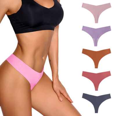 Women Sexy G String Lingerie Low Waist Thongs Seamless Panties Brief Underwear