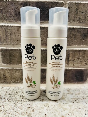 (2) John Paul Pet Oatmeal Waterless Dry Foam Shampoo for Dogs and Cats