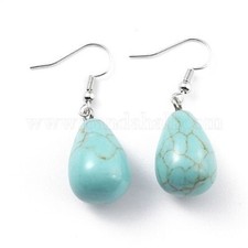 Synthetic Turquoise Dangle Earrings