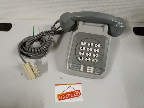 Téléphone Vintage Socotel S63 – Gris – à Cadran Rotatif – état Fonctionnel