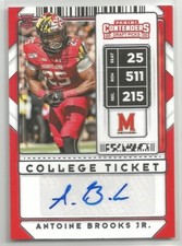 2020 Panini Contenders Draft Football Antoine Brooks College Ticket Auto #179