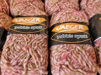 Lot 15 Vtg Jaeger Yarn PebbleSpun 100% Wool Briar Rose Pink 1oz Skeins Britain 