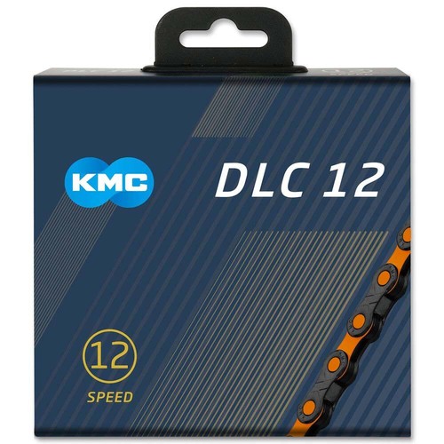 KMC DLC X12 12 Speed Chain Black/Orange 126 Link - Road Bike/Mountain Bike - 第 1/2 張圖片
