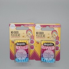 2 Invisibobble Crayola HairLoveTech no-ouch Hair Tie Rings Kids Spiral 5 each