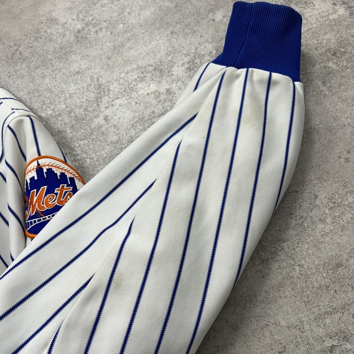 VTG 80s 90s MLB NEW YORK METS FELCO PINSTRIPE BOMBER JACKET SIZE L