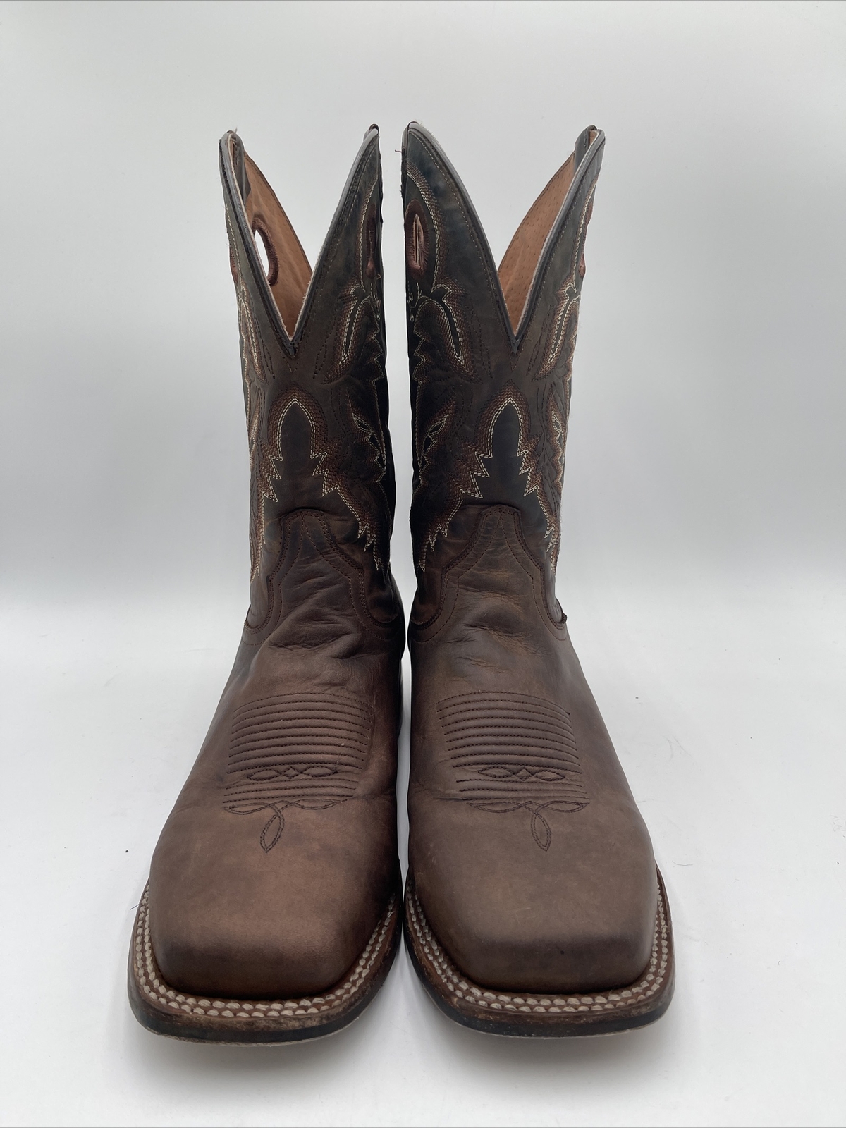 Dan Post Men's Abram Genuine Leather Square Toe Boots Brown Size 10.5D