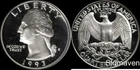 1993 S 90% Silver Washington Quarter Deep Cameo Gem Proof FREE SHIPPING