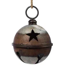 NEW 9" Jumbo Jingle Bell, Extra large Sleigh Bell Galvanized, Distressed Antique