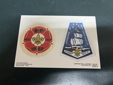 (83) Australia - 2 postcards  SCOUTS badges on postcard