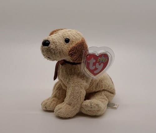 De colección Ty Beanie Babies Rufus The Brown Dog 2000 con etiqueta juguete de felpa gorro bebé - Imagen 5 de 12