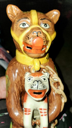 RARO STAFFORDSHIRE Oso Cebo Jarra con Perro Perla Publicidad* Grasa de Oso - Imagen 11 de 11