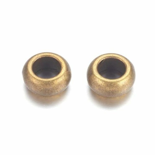 50 pcs Antique Bronze Metal Smooth Ball Spacer Beads – 10mm x 6mm - 第 2/2 張圖片