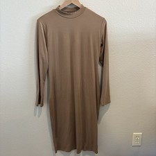 Fashion Nova Women's Long Sleeve Tan Dress 1x Stretchy