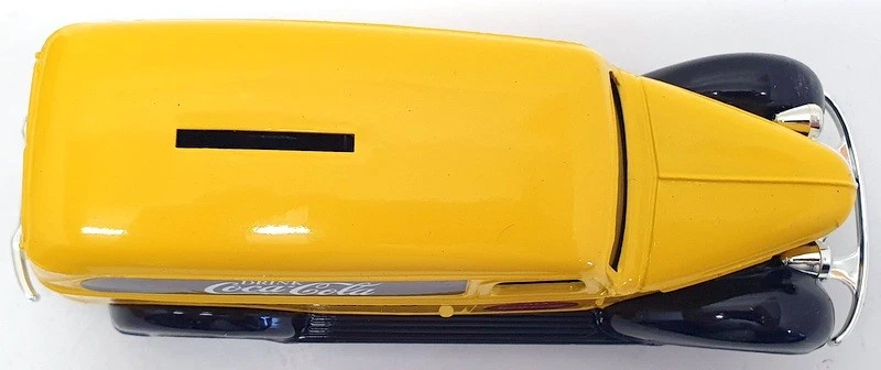 ERTL 18cm Long Model Car B901 - Coke Brand Metal Bank Car - Yellow - Image 4 of 4