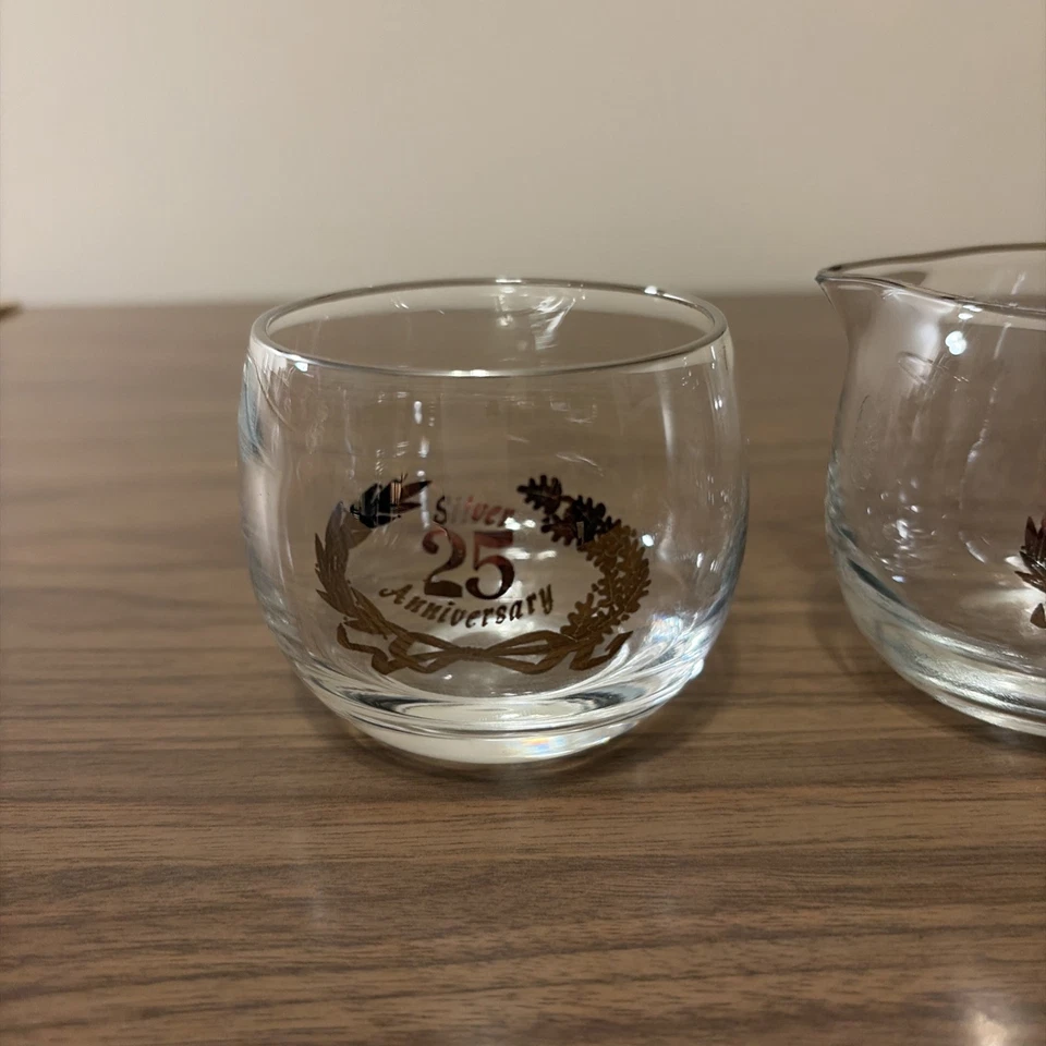 West Virginia Weston Glass 25th Anniversary Cream and Sugar Set - Image 2 of 4