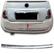 For FIAT 500 500C 2007 to 2015 Chrome Rear Bumper Protector GLOSSY S.STEEL