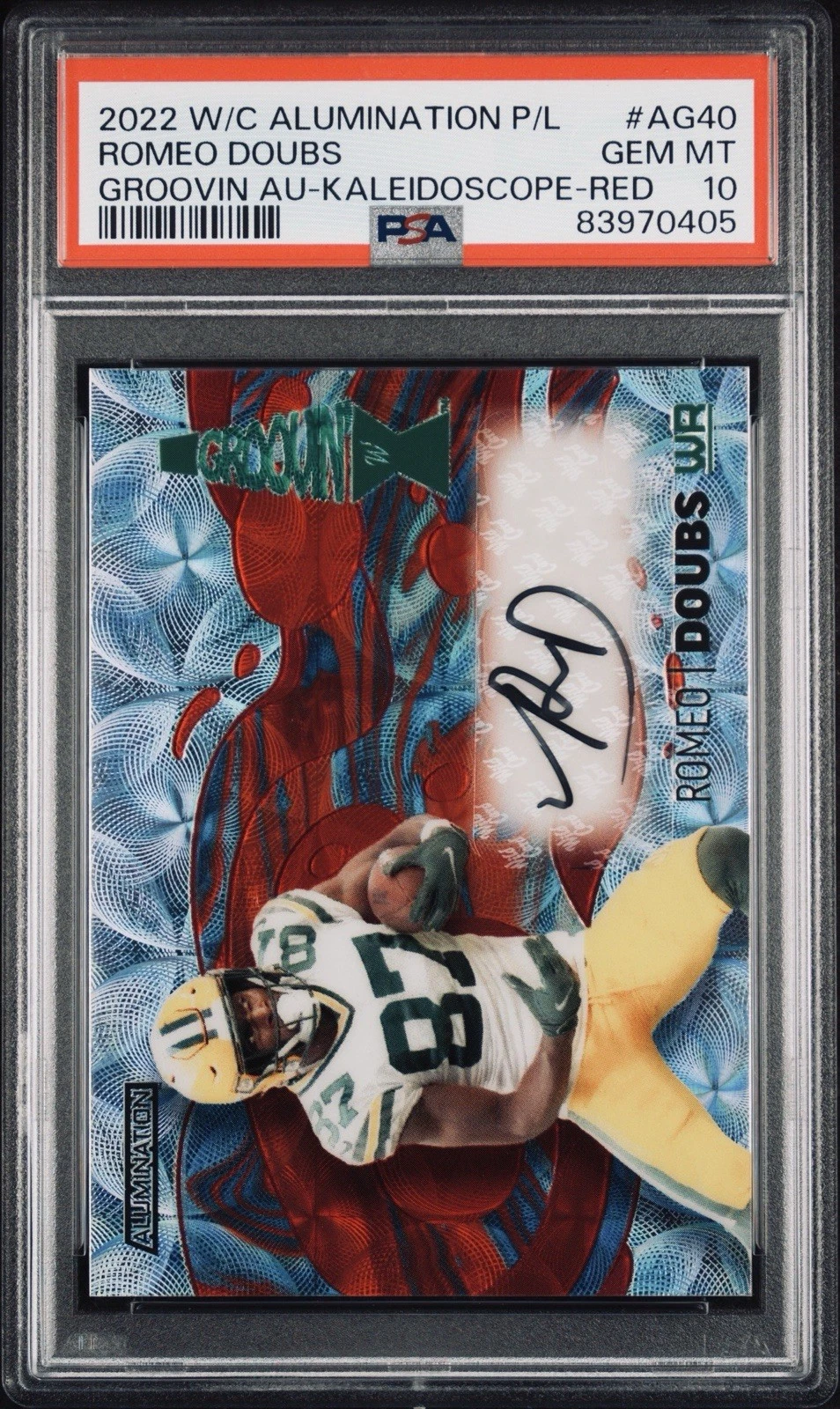 Romeo Doubs Wild Card Alumination Pro-Look Groovin Autographs #AG40 Kaleidoscope-Red