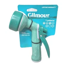 Gilmour 813722-1003 Spruce 7 Pattern Rear Trigger Control Metal Watering Nozzle