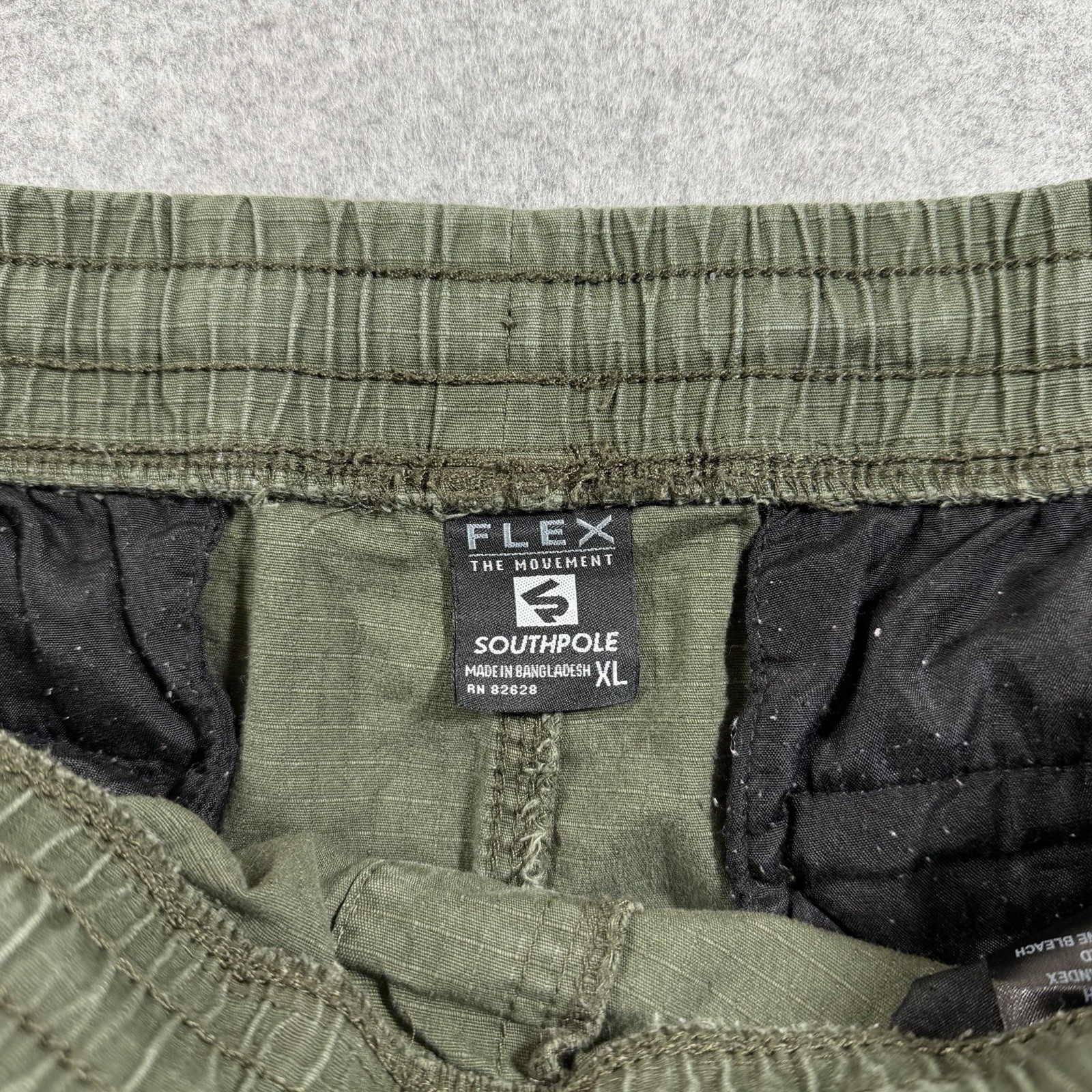 Southpole Flex Movement Joggers Mens XL Olive Ripstop Canvas Stretch Drawstring thumbnail 4