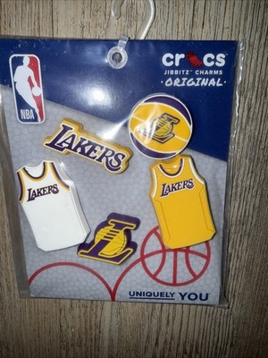New Crocs Jibbitz NBA Los Angeles Lakers Basketball Sports 5-Pack Shoe Charms