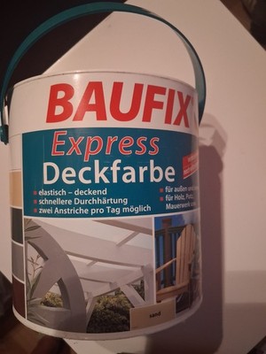 BAUFIX Express Deckfarbe Wetterschutzfarbe 2,5 Liter, Farbe Sand, innen u. außen