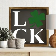Irish Luck Shamrock Wooden Plaque St Patricks Day Home Desktop Decoration Gift