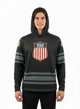 USA Hockey Shield Logo Official Black Performance Hoodie