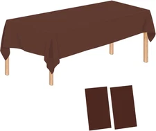 2 Pack Plastic Tablecloths - Disposable Table Covers, BBQ Picnic Birthday Weddin