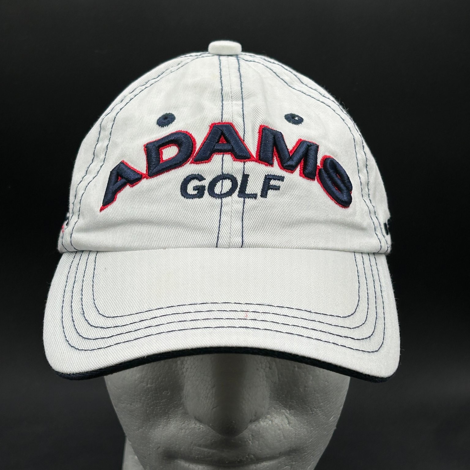 Hat Imperial Adjustable White Navy Red Embroidered Logo