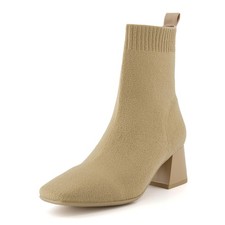 CUSHIONAIRE Women's Milo Stretch Ankle Sock Boot Soft Knit Upper, Memory