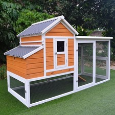 Large Chicken Coop Rabbit Hutch Guinea Pig Ferret Cage Hen House With Nesting Bo