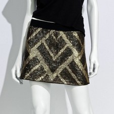 Metallic SHIMMER GLITTER Sequin Geometric Short Dress Mini Skirt Dance CLUB S